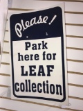 please park here for Leaf collection sign