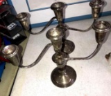 2- sterling silver weighted Candleabra missing parts