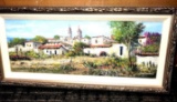 Framed signed canvas picture 18 in x 8 in