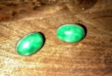 Sterling & green Stone cufflings