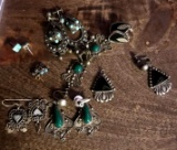 8- pairs sterling silver earrings