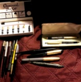 vintage Parker-Sheaffer fountain pens- osmiroid pen set-Arpege 14kt gold pens set