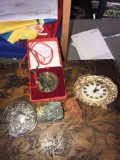 Clock/Orential coin/rock/mirror
