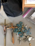 Religious crosses and prayer beads