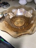Vintage Iris amber bowl