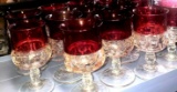14- 1950s Ruby/ crystal glasses