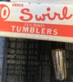 9- amber swirl tumblers