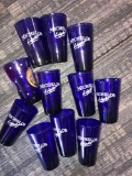 11- blue Michelob light glasses