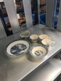 6- Currier & Ives dishes