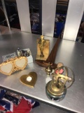 Gold frame/clock/nut twister/sphere/bookend