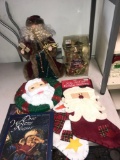 Christmas tree tops/books/stockings/lighted Santa face
