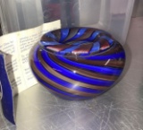 3 in Orient & Flume Art glass crystal cased spiral cane vase no. CP1983A84 designer J.N Dewitt