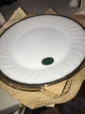 8- fire king 9 1/4 in plates white/gold