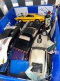 three boxes, model cars missing parts