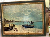 marked Claude Monet painting on canvas