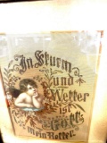 very old German needlepoint framed