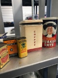 Vintage advertising tins