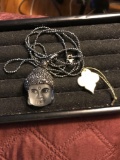 Crystal glass face necklace
