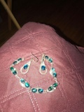 Sterling silver bracelet & earrings