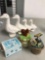 Duck figurine-music box- squirrel treasure box
