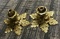 Pair of brass candle holders
