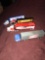 4- semi tractor trailer trucks Bud light Budweiser- Michelob matchbox dinky