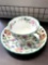 Haddon Hall Minton bone china cup & saucer green trim B 1451