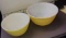 2- Pyrex Primary Yellow Bowls