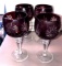 4- Ruby Red cut to clear crystal stemmed glasses