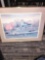 Framed signed country picture 34 in x 28 in