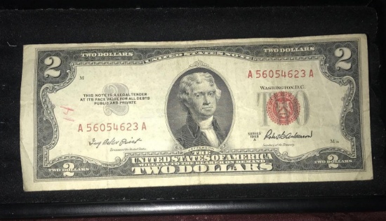 $2.00 bill red seal 1953A