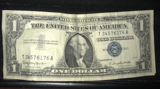 1957B $1.00 dollar blue seal silver certificate