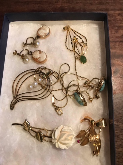 Gold filled brooches/earrings