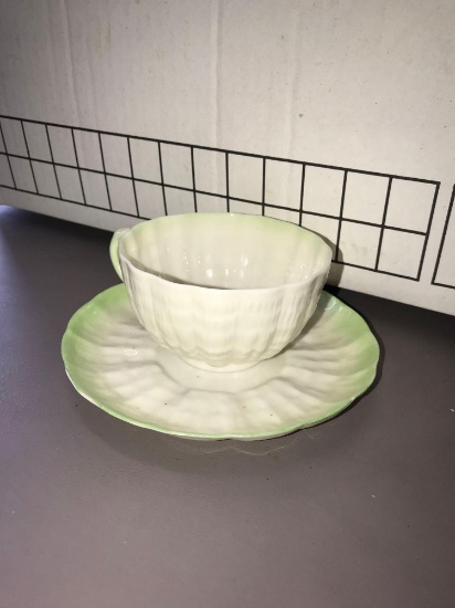 vintage Belleek fine porcelain cup & saucer