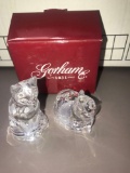 Gorham cat crystal salt/pepper