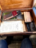 early document, chest with assorted paper