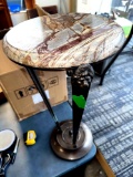 brass and marble plant stand