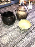 McCoy cookie kettle-pottery bowl- pottery jar w/ lid