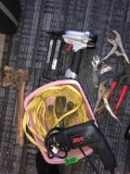 wrenches-Skil drill-power cable- hatchet
