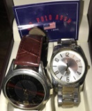 2- U.S. Polo Assn. mens watches with case and paperwork