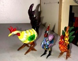 3- Lenox glass chickens