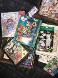 assorted cat notebooks-books-candle holder