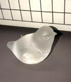 Baccart frosted crystal glass sparrow bird chick paperweight figurine no 76