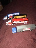 4- semi tractor trailer trucks Bud light Budweiser- Michelob matchbox dinky