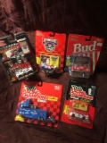 5- Racing Champions 1/64 Nascar stock cars/transporter