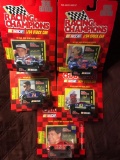 5- Racing Champions Nascar stock cars 1/64 scale Michael Waltrip-Curtis Markham-Randy LaJoie-Dale