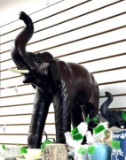 Large Leather elephant 25 in x 38 in figure