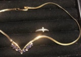 Gold plated necklace & ring