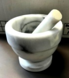 Motar and Pedestal stone marble set