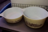 2- Pyrex Forest Fancies Mushroom Casserole